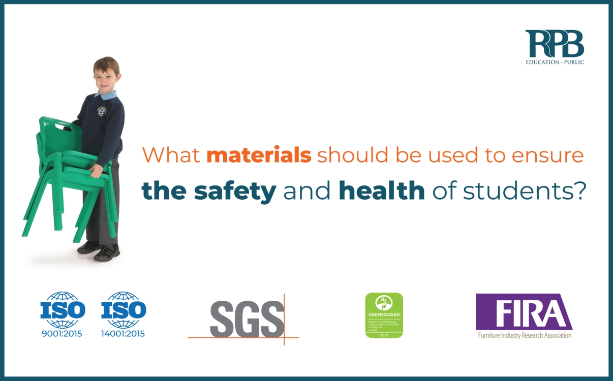 What interior materials should be used to ensure the health and safety of students?