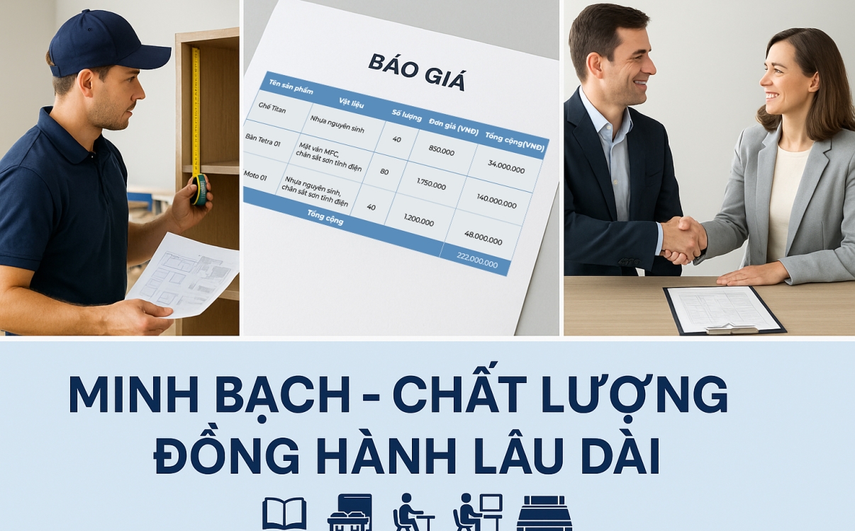 Quy trình báo giá minh bạch trong triển khai nội thất trường học