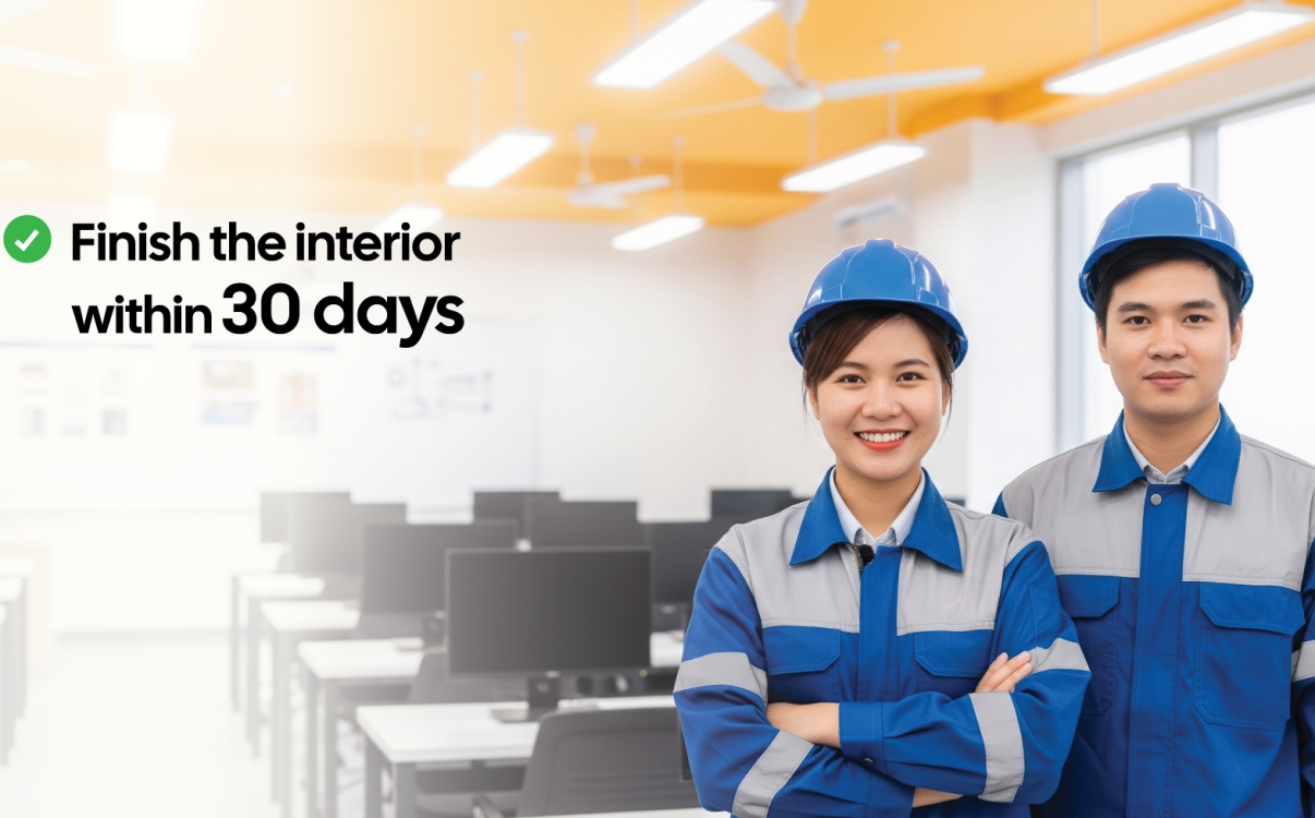 The lightning-fast school interior construction strategy in 30 days from VinUni