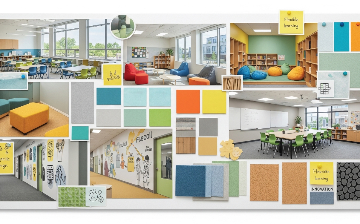 Guide to Creating a School Interior Moodboard: Color Logic & Design Style