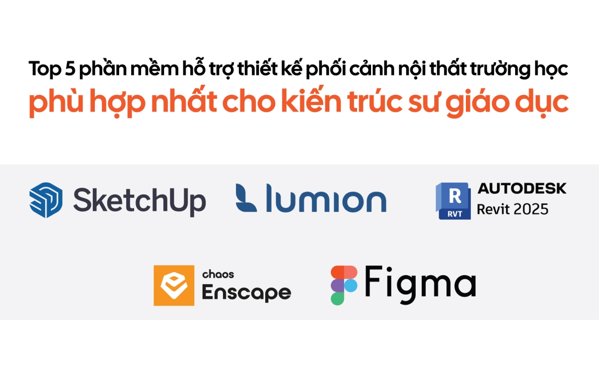 Top 5 phần mềm hỗ trợ thiết kế phối cảnh nội thất trường học phù hợp nhất cho kiến trúc sư giáo dục