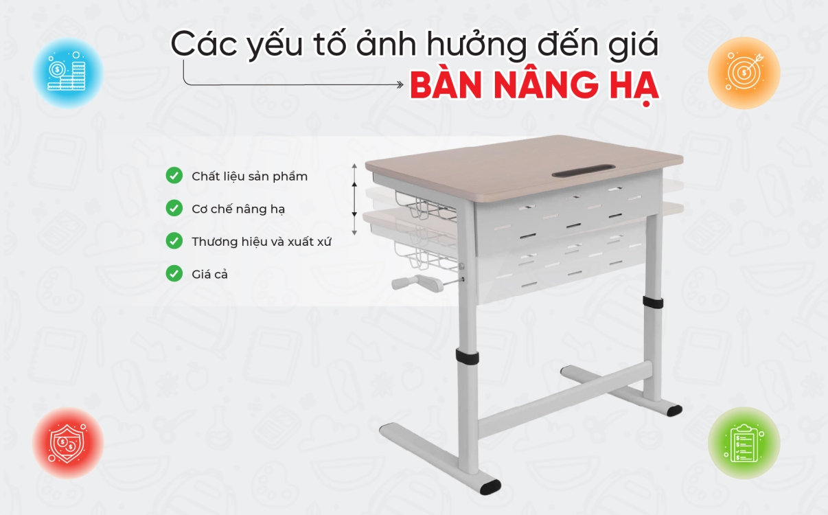 Giá bàn nâng hạ học sinh 2025: Nên mua ở đâu uy tín?