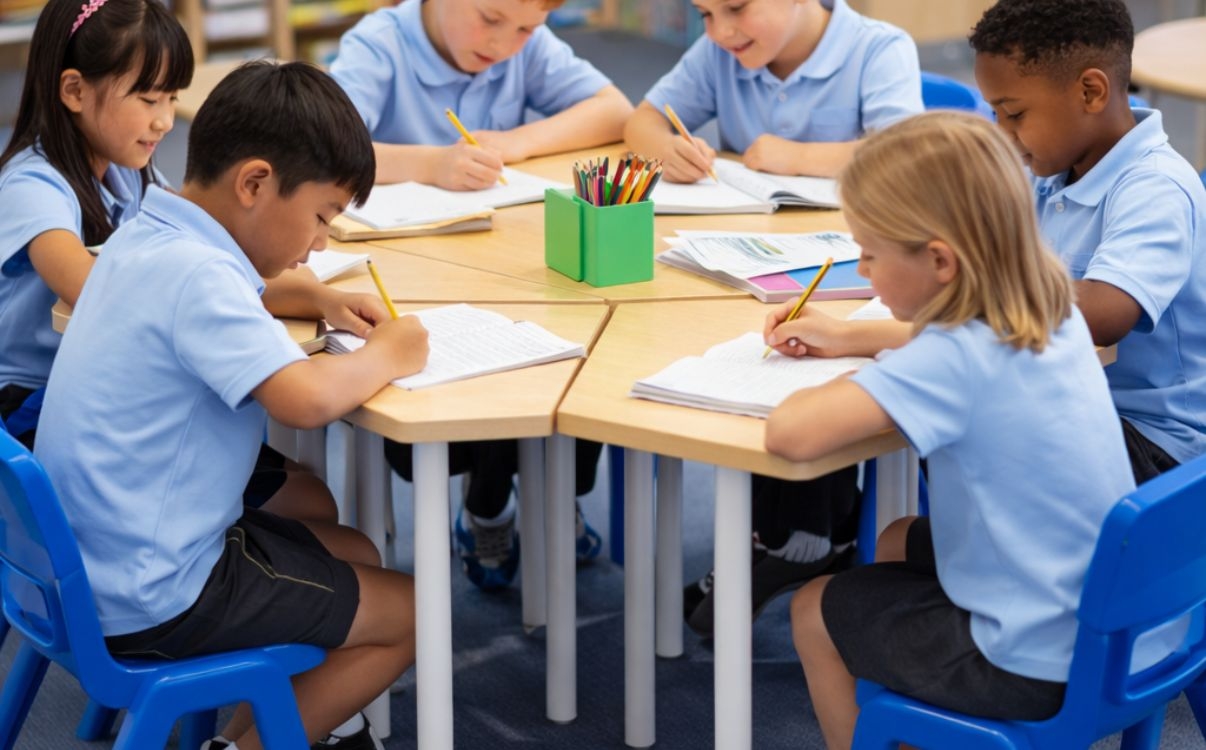 Mẫu bàn học sinh cấp 1: Cách chọn đúng chuẩn cho trẻ 6 - 10 tuổi