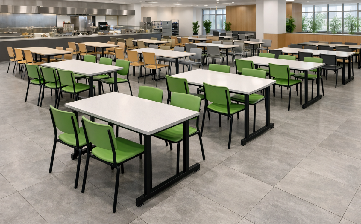 Bàn ghế căn tin – Giải pháp nội thất cho nhà ăn và trường học