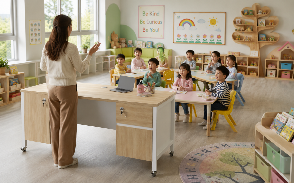 Kinh nghiệm chọn bàn ghế giáo viên mầm non phù hợp