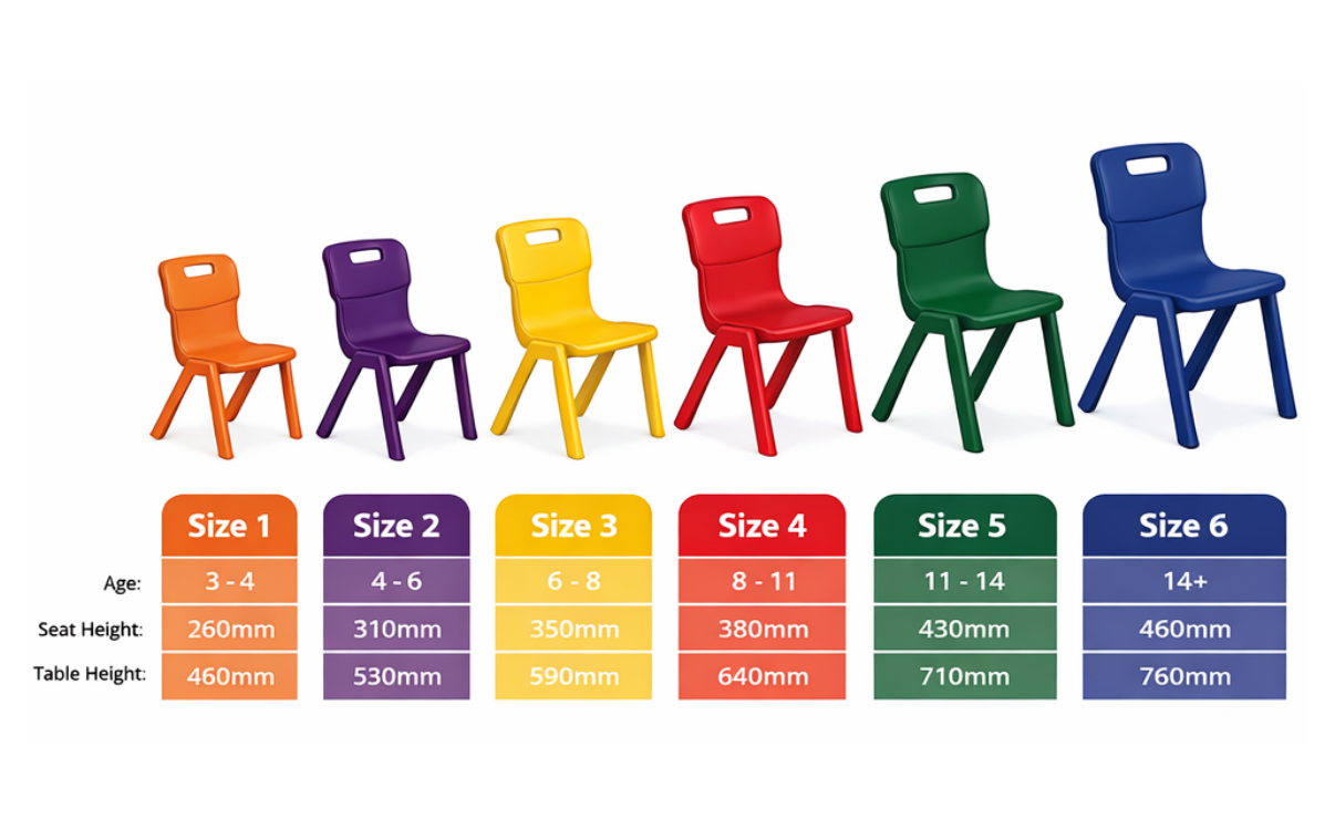 Kích thước ghế học sinh chuẩn theo từng cấp học