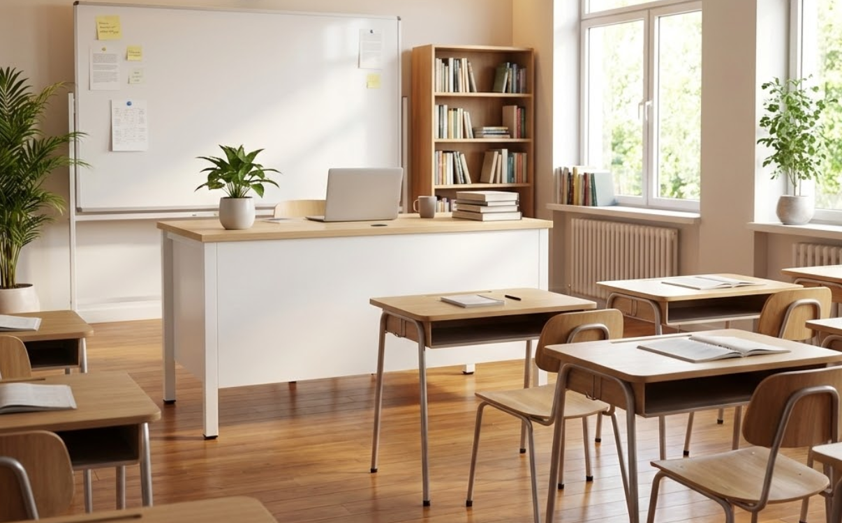 Kích thước bàn giáo viên chuẩn cho phòng học hiện đại