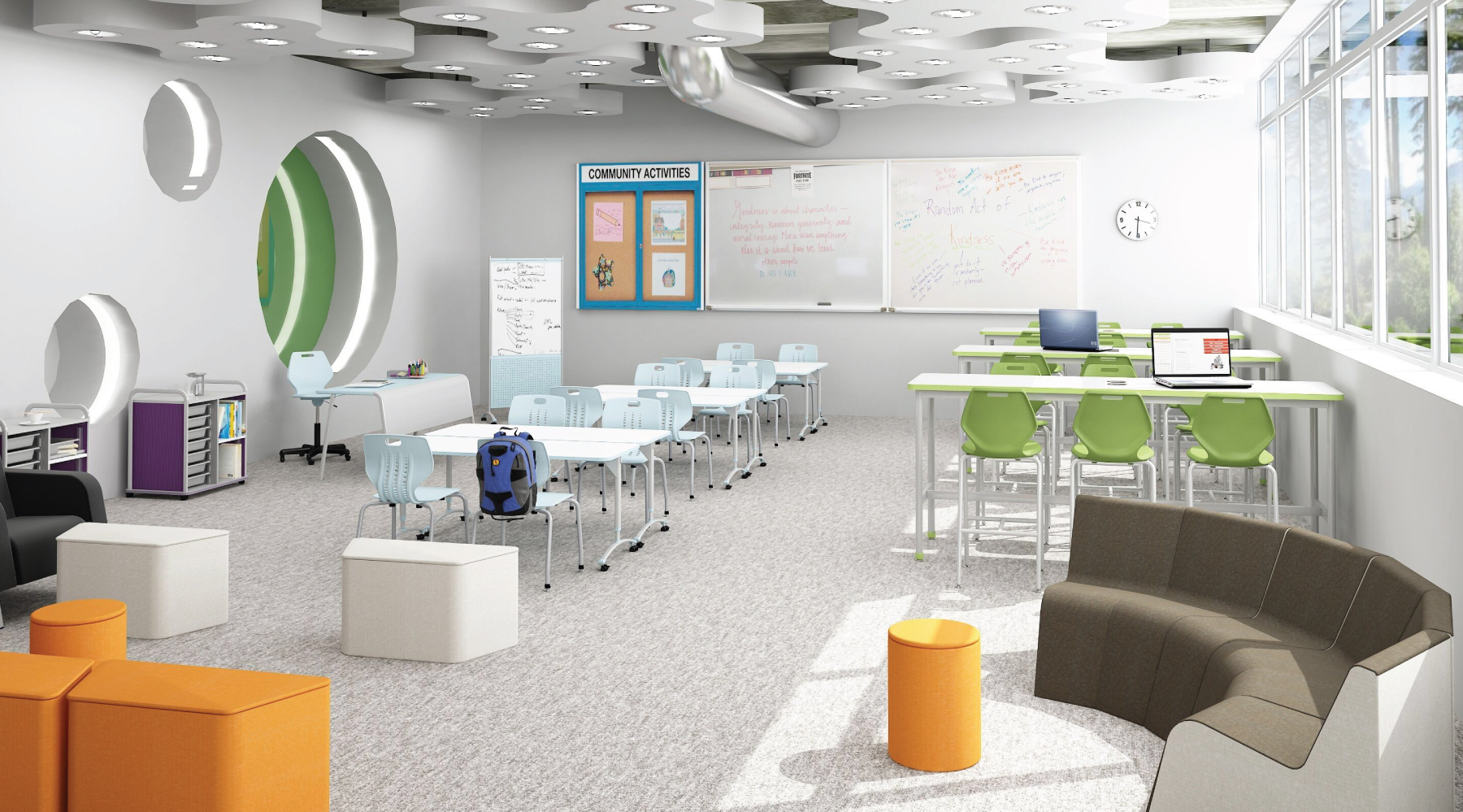 Reflect the school's image and align with its brand colors.