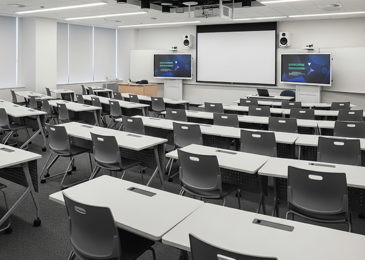 flexible and easily integrated with presentation equipment, audio systems, and lighting