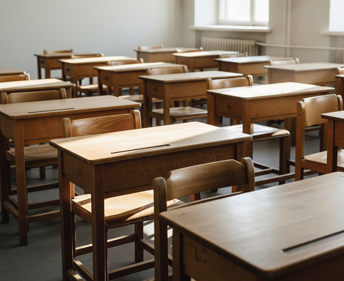 Investing in school furniture with a large quantity of desks and chairs that are not optimized wastes effort on inventory management and maintenance.