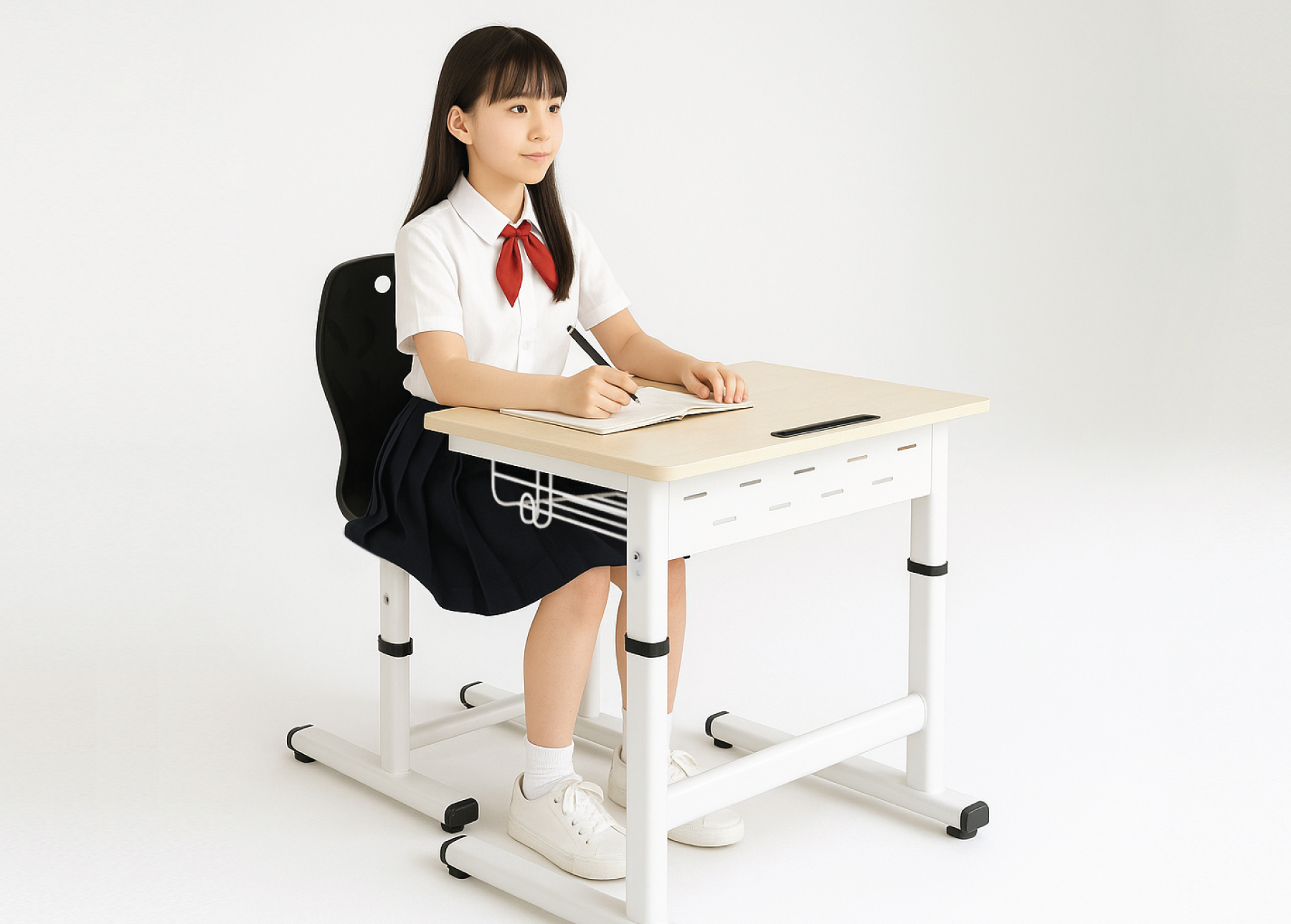 The Smart Zico adjustable desk helps improve students' health, preventing hunchback and nearsightedness.