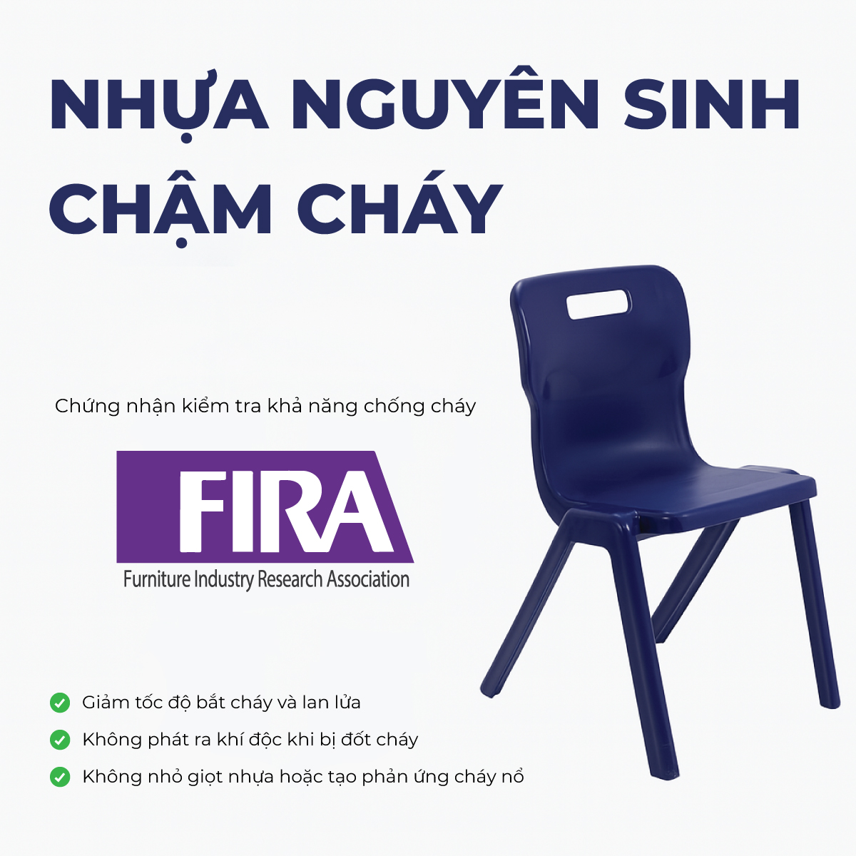 Ghế Titan nhựa nguyên sinh chậm cháy