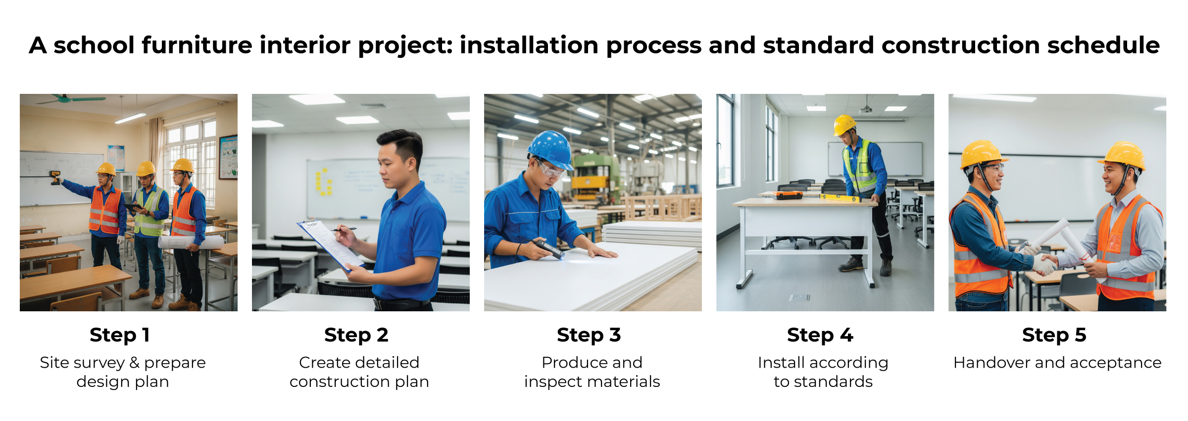 Standard Installation Process and Construction Timeline for School Furniture Projects