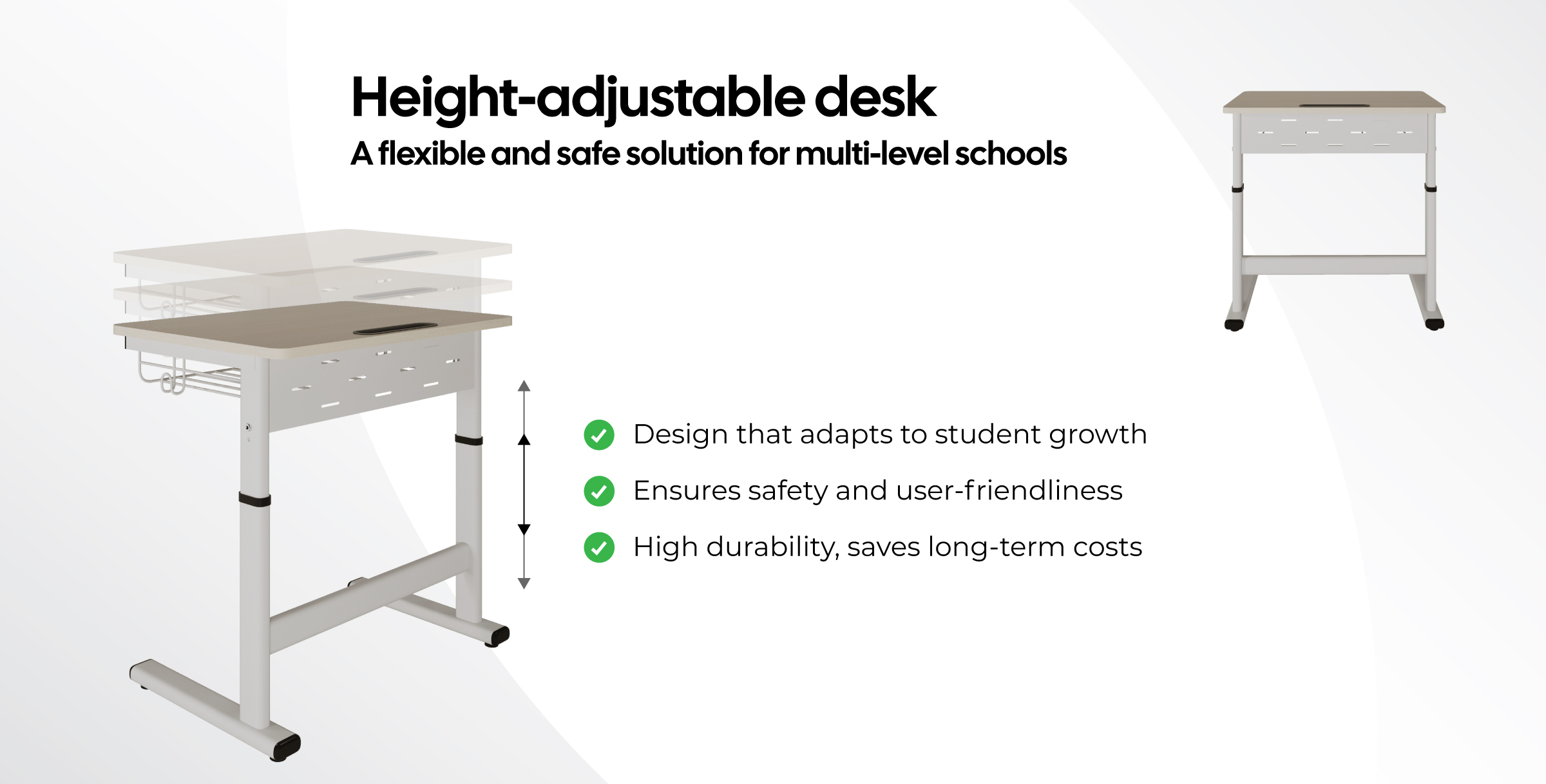 Smart Zico Height-Adjustable Desk – a flexible and safe solution for inter-level schools