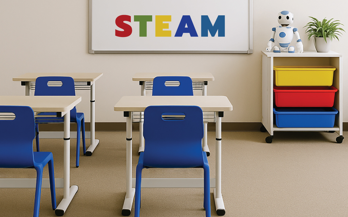 The Smart Zico height-adjustable desk, with its modern design, serves as a foundation for a sustainable educational environment.