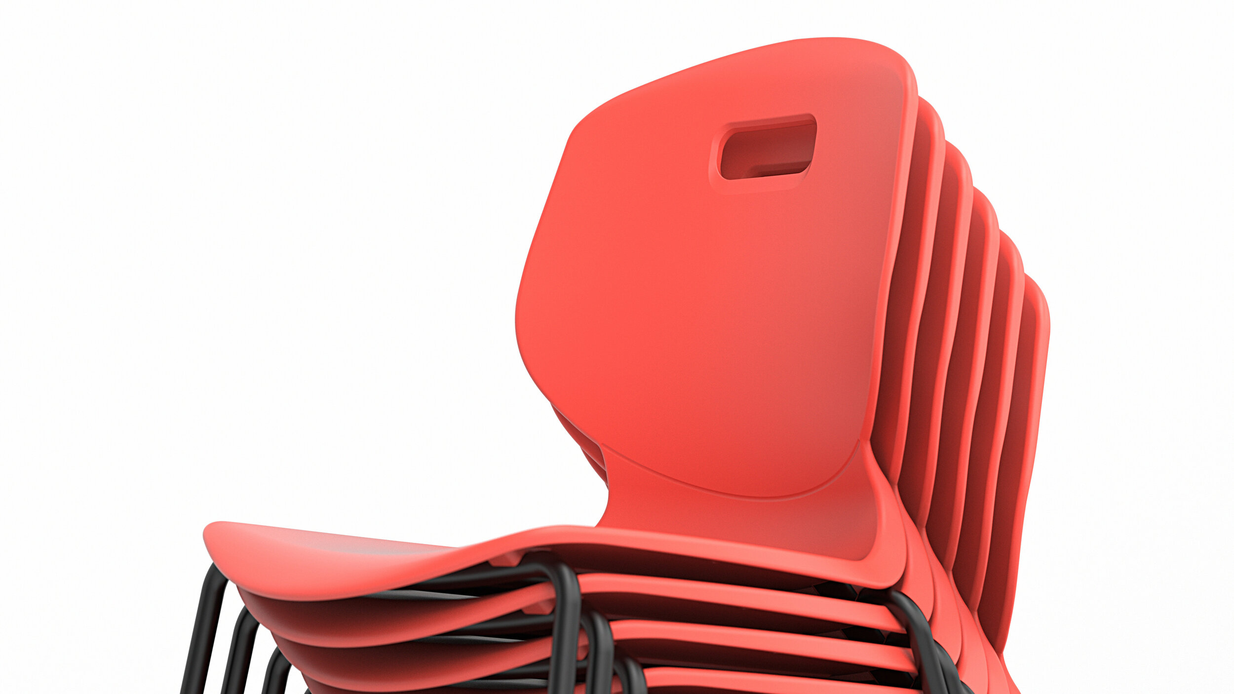 The ARC school chair features an ergonomic design and easy stackability.