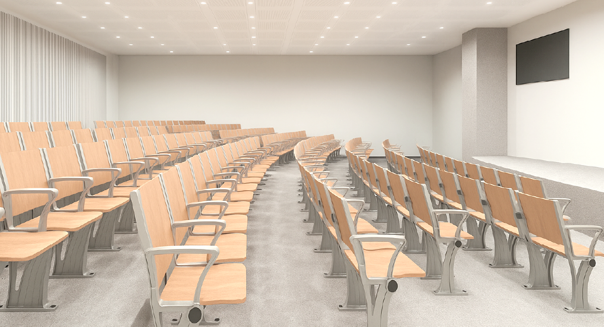 Folding auditorium chairs