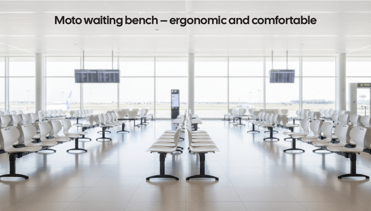 Moto bench – durable, comfortable, and minimalist for busy spaces.