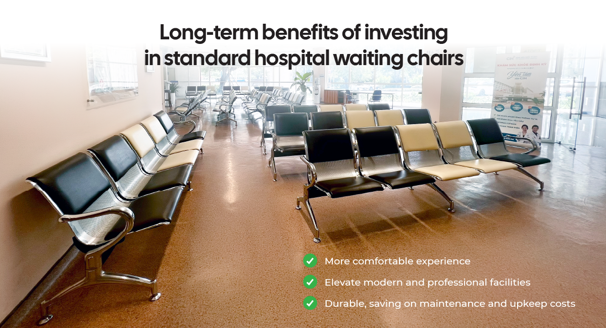 A standard hospital waiting bench not only provides comfort