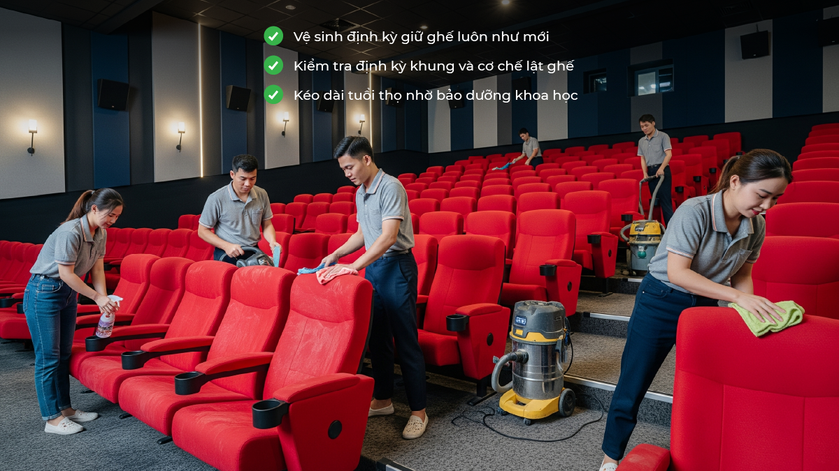 Cách bảo dưỡng ghế rạp phim
