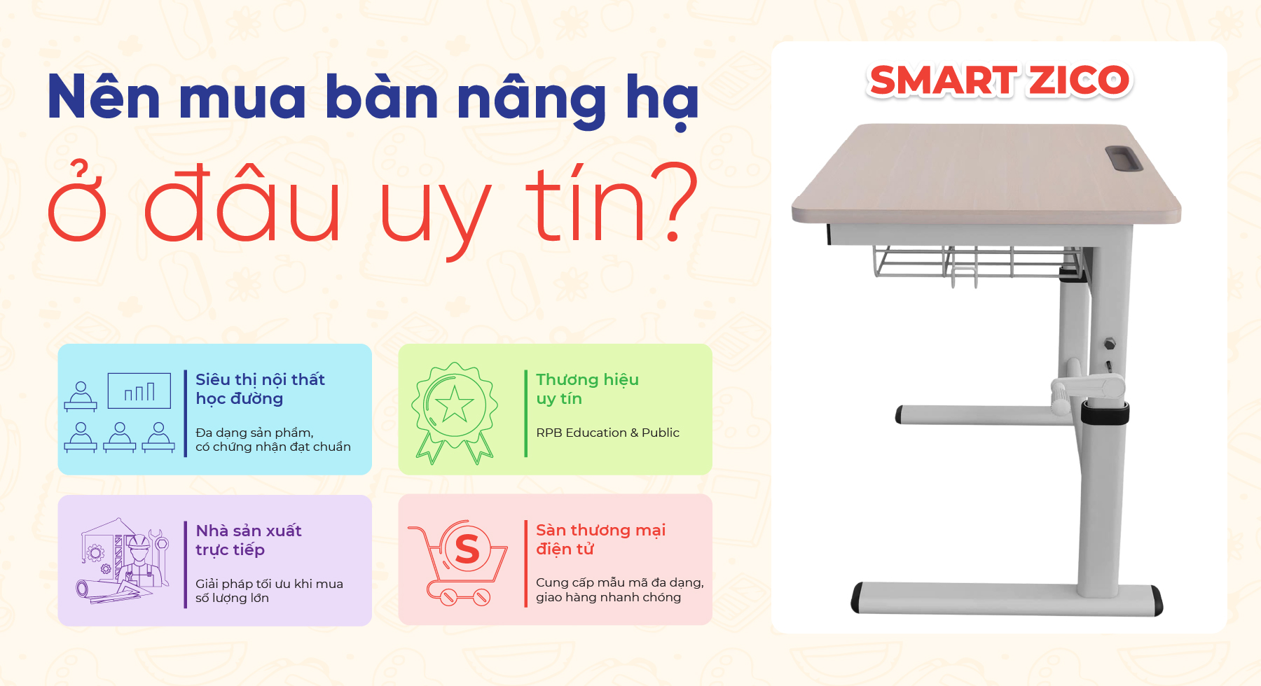 Nên mua bàn nâng hạ học sinh ở đâu?