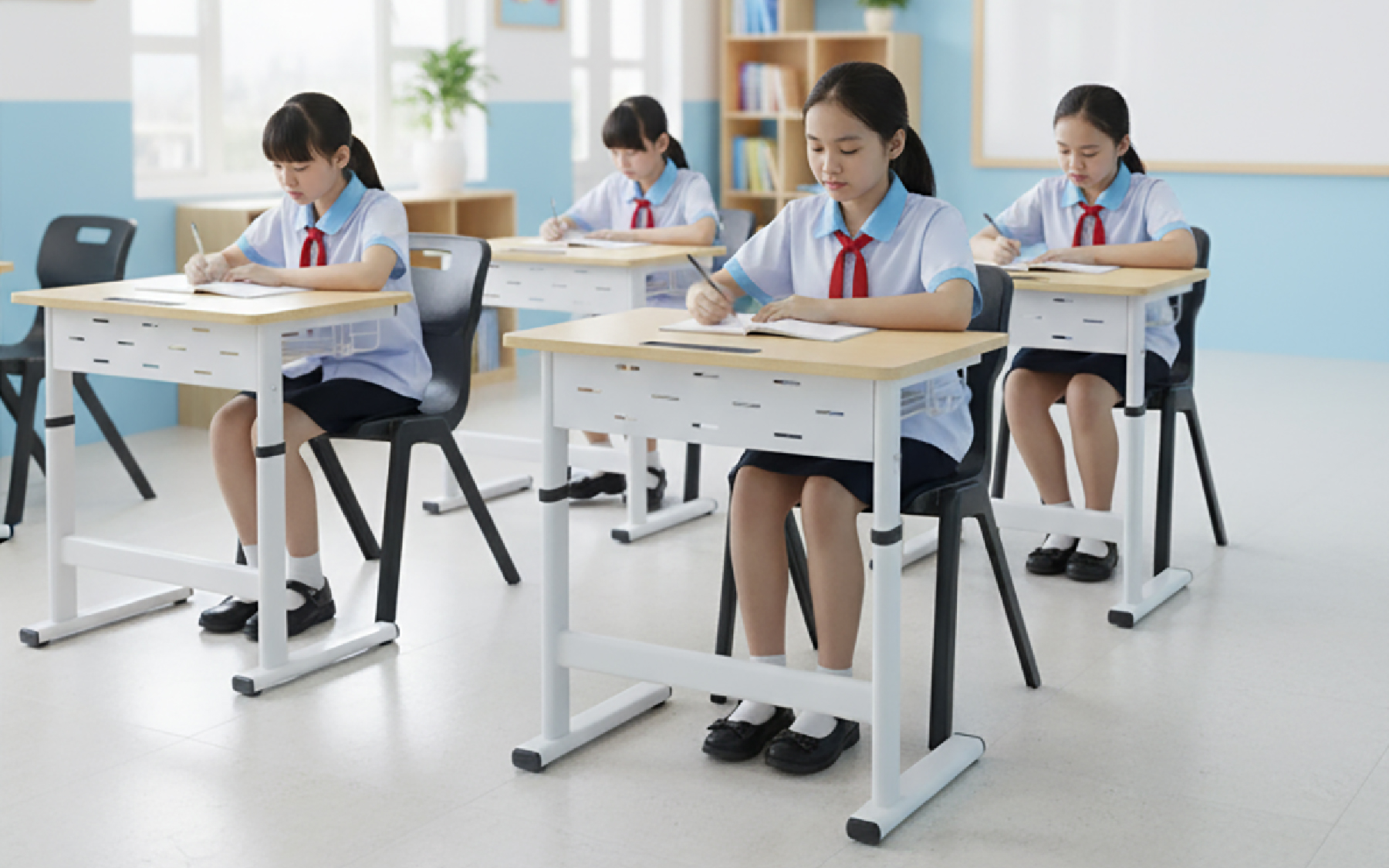 A Smart Zico adjustable desk by RPB Education & Public in a modern classroom — showcasing a safe, ergonomic, and well-equipped learning environment.