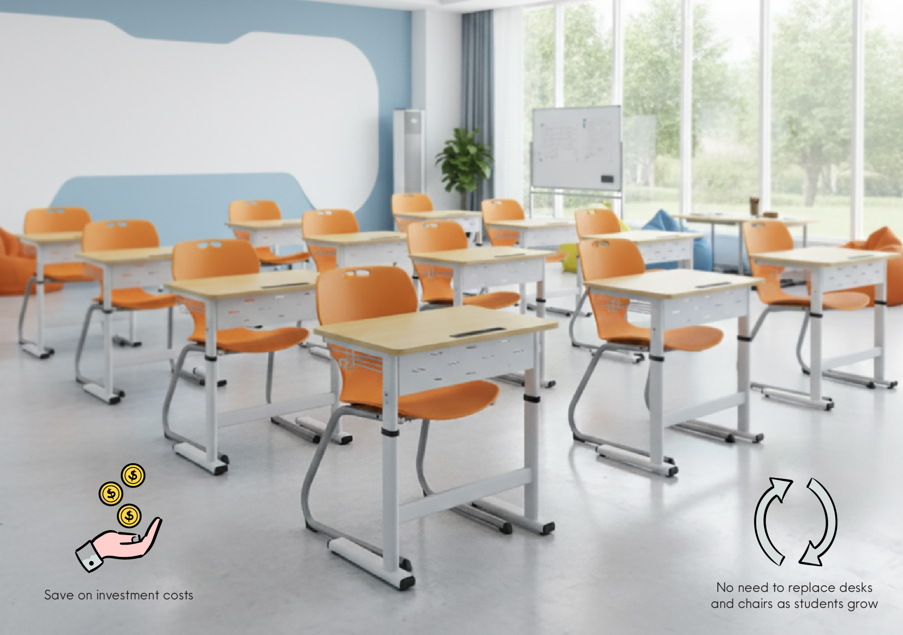Smart Zico – The ergonomic, durable, and flexible height-adjustable desk solution for all grade levels.