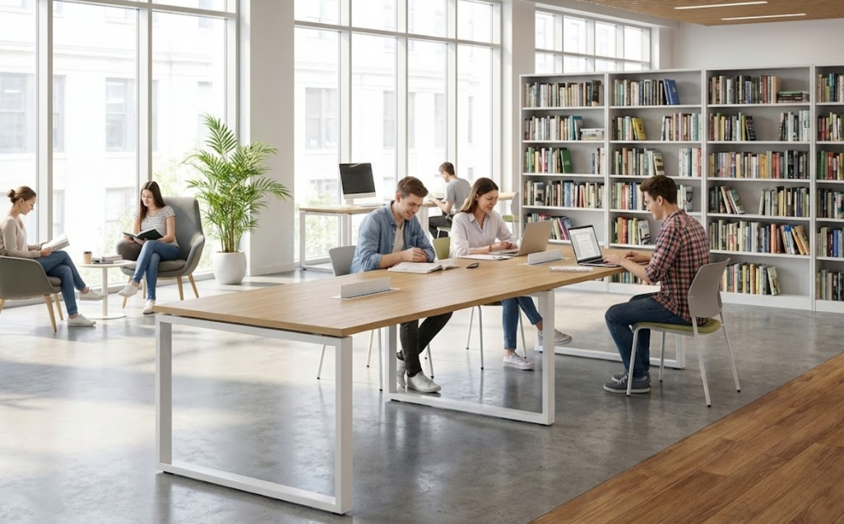 Bàn học sinh viên cho thư viện và không gian tự học