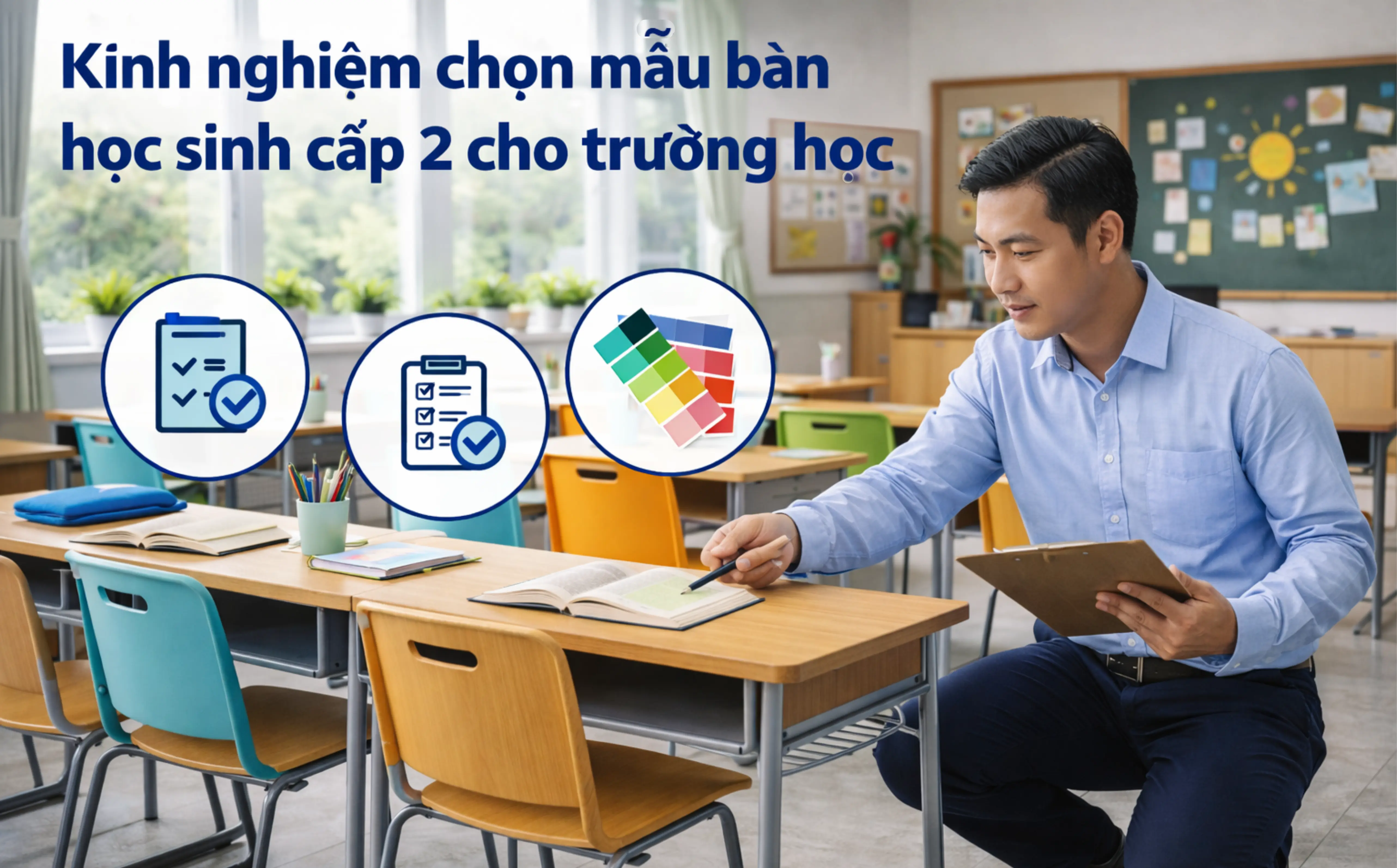 Kinh nghiệm chọn mẫu bàn học sinh cấp 2 cho trường học