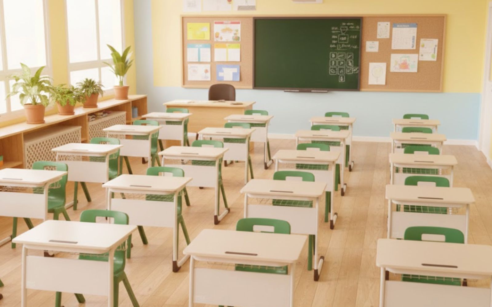 Bố trí bàn học theo hàng truyền thống