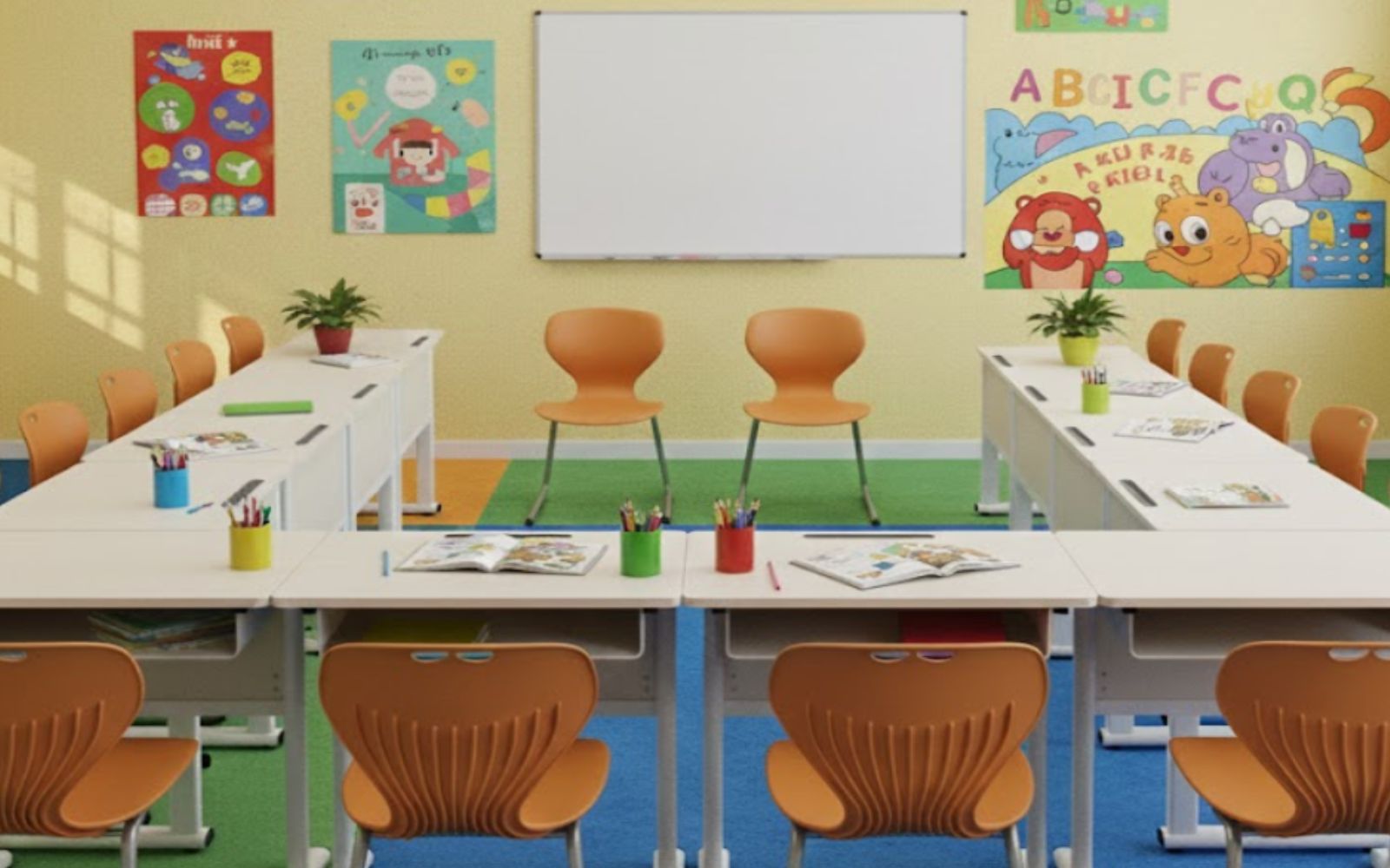 Bố trí bàn học theo layout chữ U