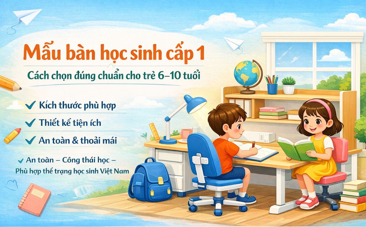 Kinh nghiệm chọn mua mẫu bàn học sinh cấp 1