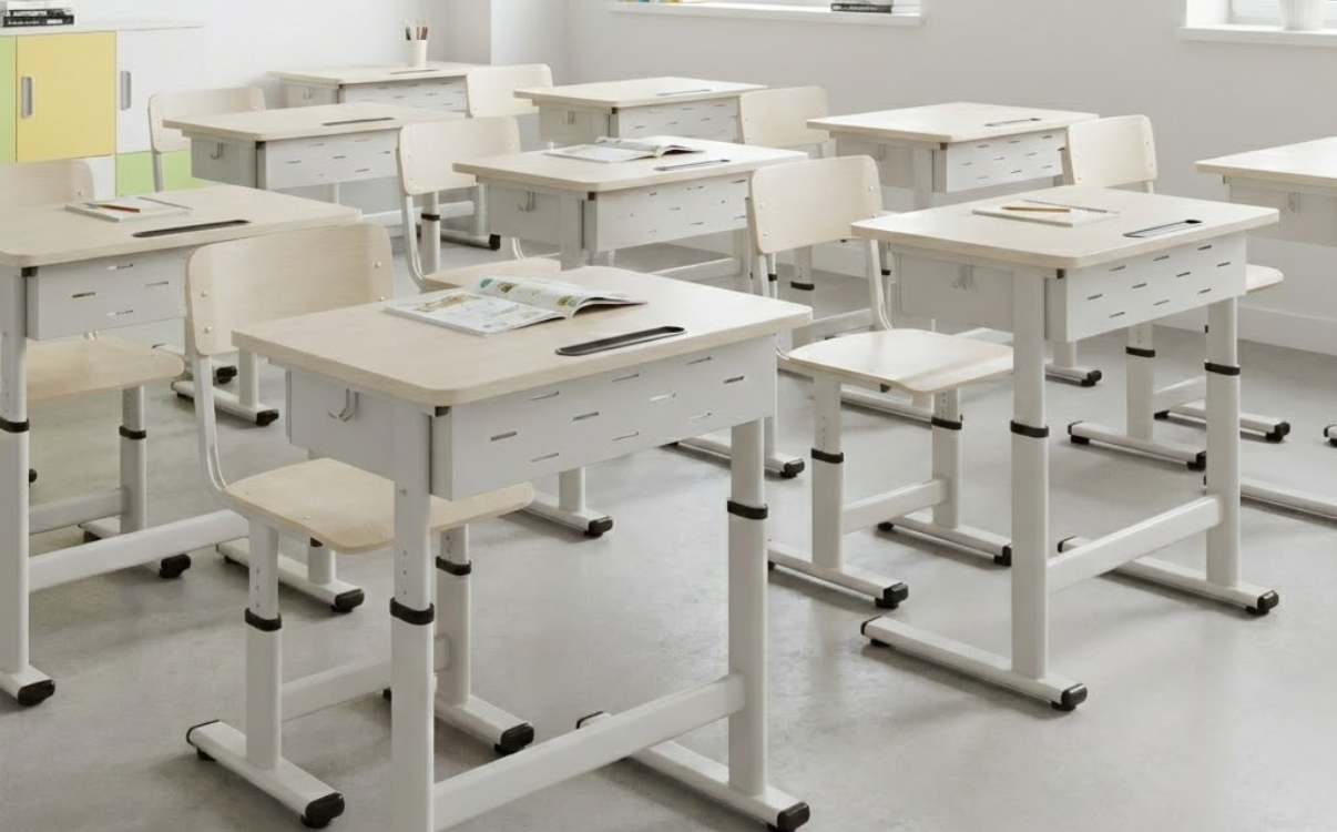 Adjustable desks help schools create a flexible, safe, and sustainable learning environment for students.