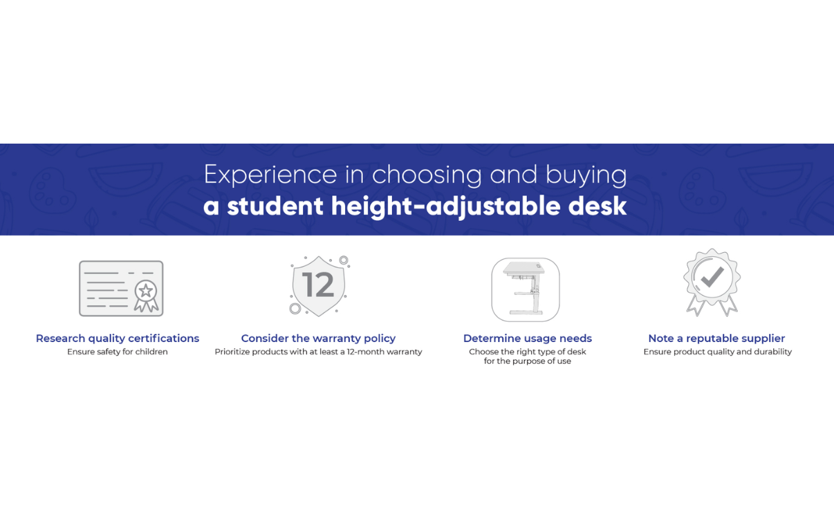 Tips for choosing height-adjustable desks for students.