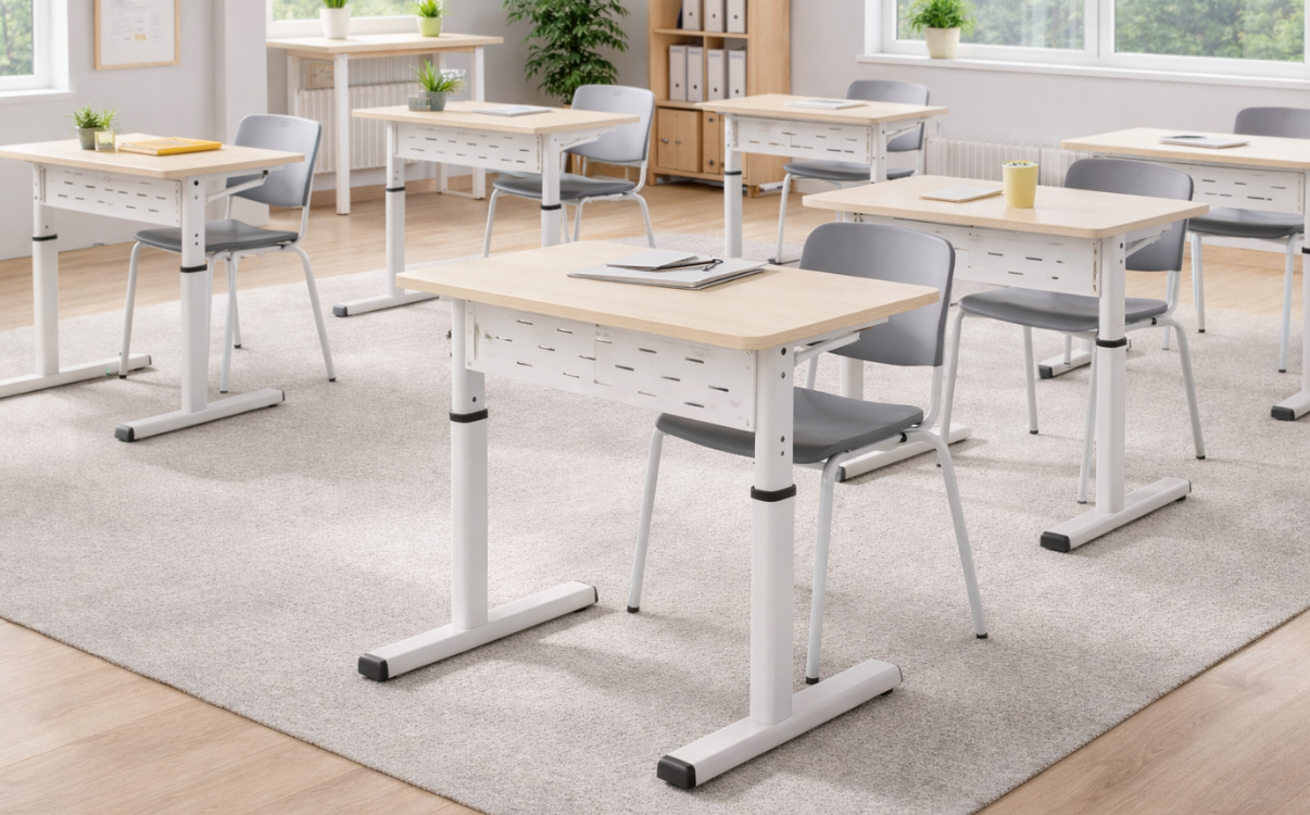 The Zico Smart height-adjustable desk offers flexible height adjustment, a sturdy design, and ergonomics for the modern classroom.