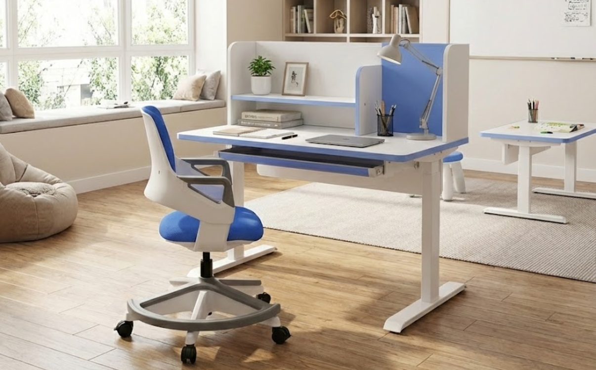 Giải pháp bàn học thông minh hỗ trợ tư thế ngồi đúng và học tập hiệu quả hơn.