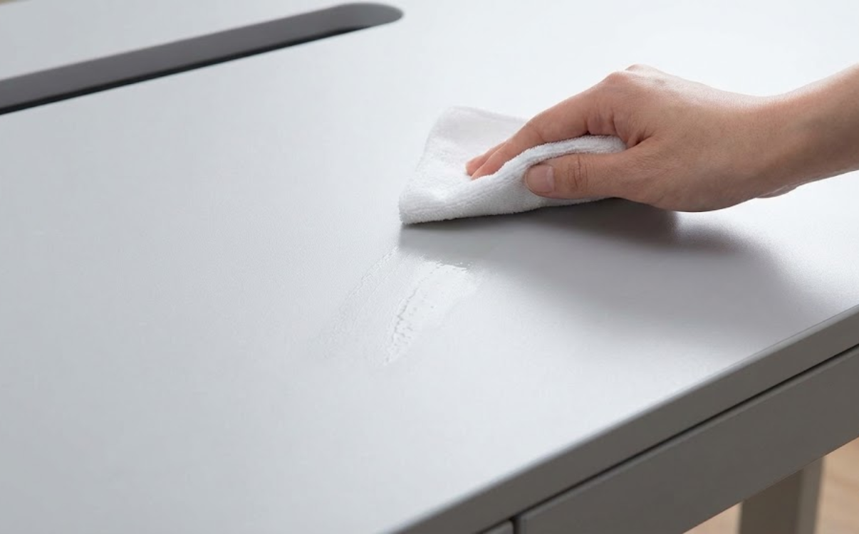 Mặt bàn nghiêng chuẩn công thái học, bo góc an toàn và khung vững chắc cho môi trường lớp học hiện đại.