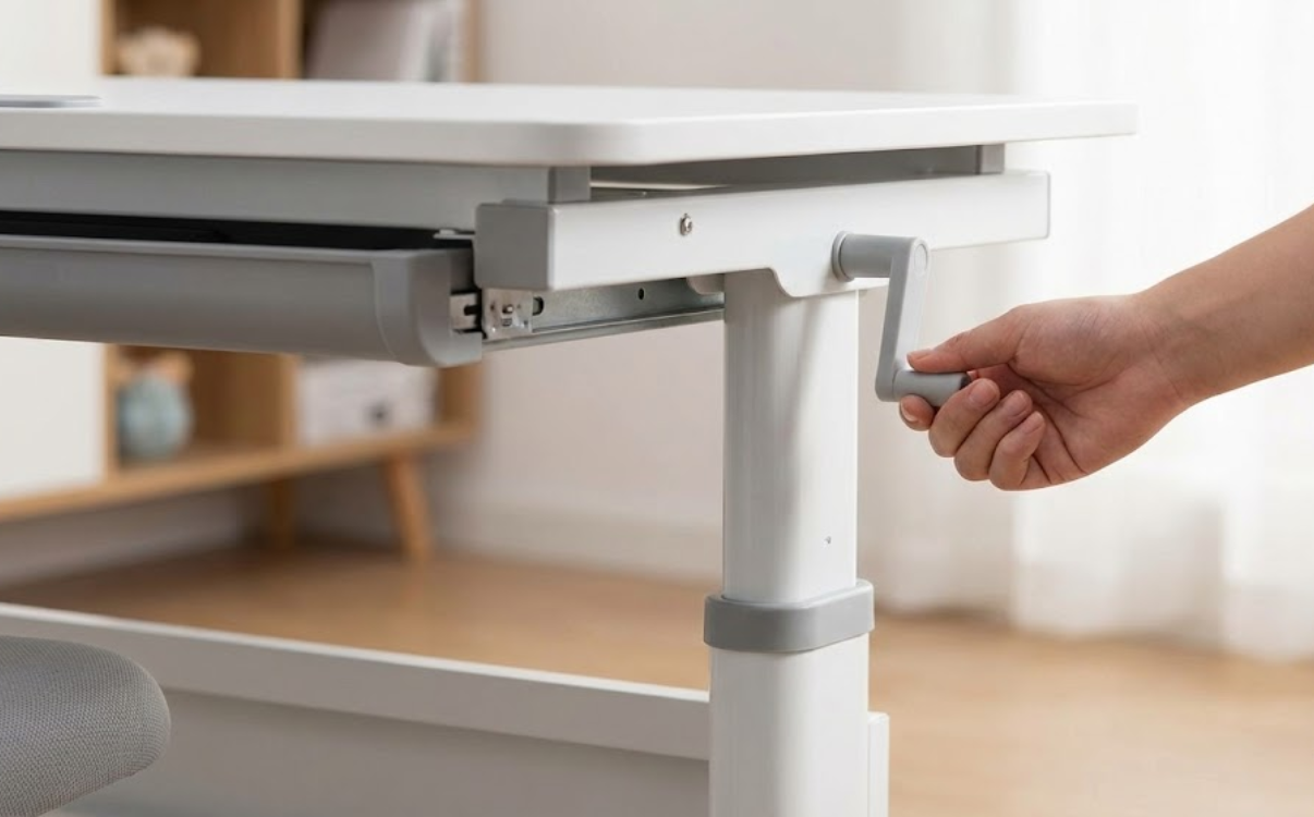 Bàn học thông minh có khả năng điều chỉnh linh hoạt, phù hợp với nhiều độ tuổi và thể trạng học sinh.