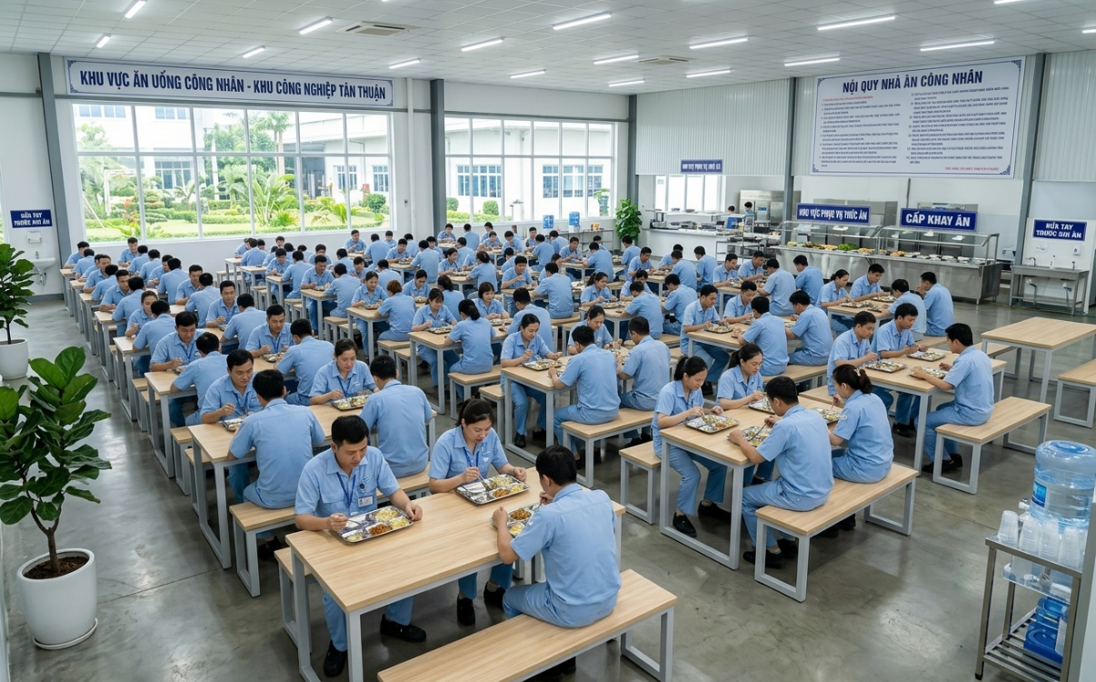 bàn ghế căn teen khu công nghiệp