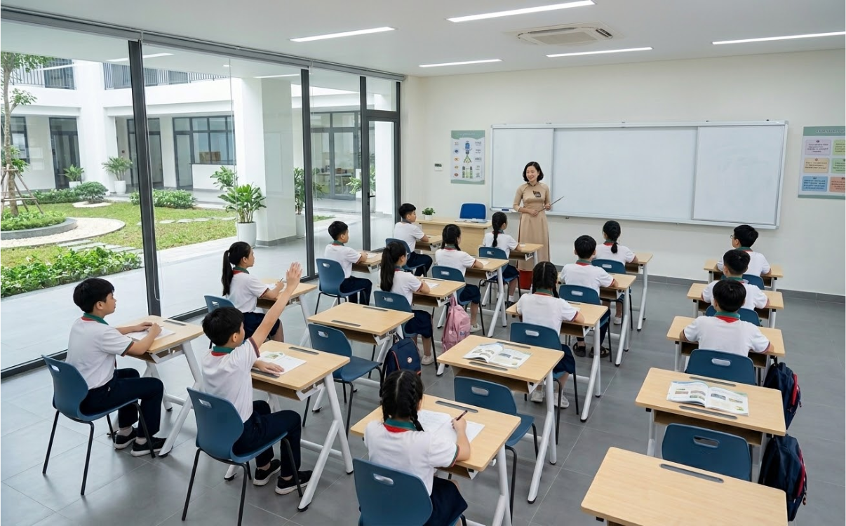 thiết kế phòng học có ảnh hưởng trực tiếp đến chất lượng giảng dạy và trải nghiệm học tập của học sinh. Một không gian được bố trí hợp lý sẽ giúp giáo viên tổ chức bài giảng hiệu quả hơn, học sinh dễ tập trung hơn và quá trình tương tác trong lớp trở nên tự nhiên hơn