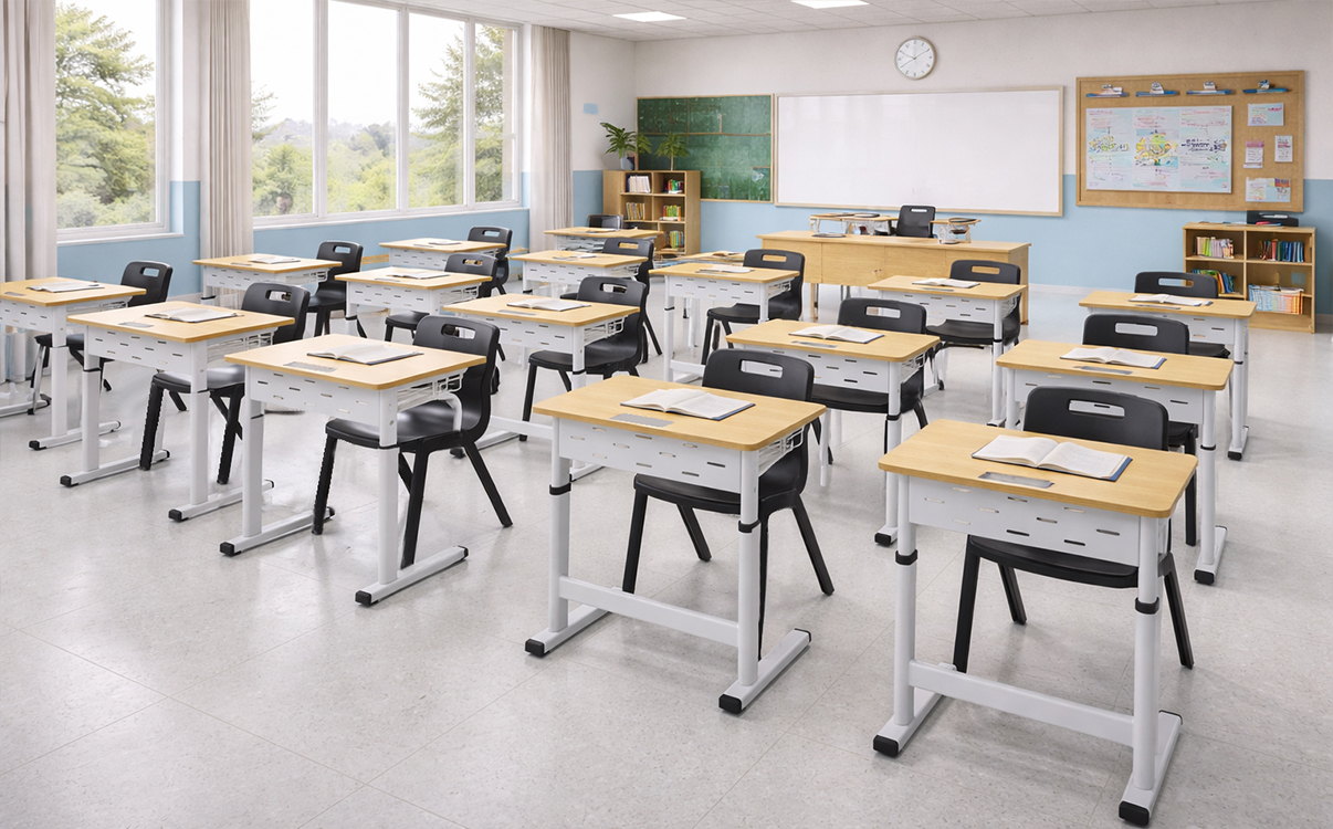 Bàn học ảnh hưởng trực tiếp đến tư thế và sức khỏe người học