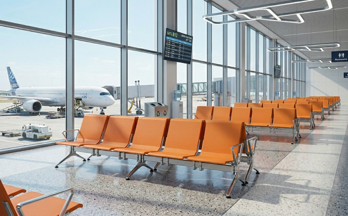 ghế sân bay phù hợp không chỉ nhằm đáp ứng nhu cầu chỗ ngồi mà còn góp phần nâng cao chất lượng dịch vụ, hoàn thiện hình ảnh chuyên nghiệp cho toàn bộ công trình. Một hệ thống ghế được lựa chọn đúng sẽ giúp khu vực chờ vận hành hiệu quả hơn, giữ không gian gọn gàng, tạo cảm giác thoải mái cho hành khách và giảm đáng kể chi phí bảo trì trong quá trình sử dụng lâu dài.