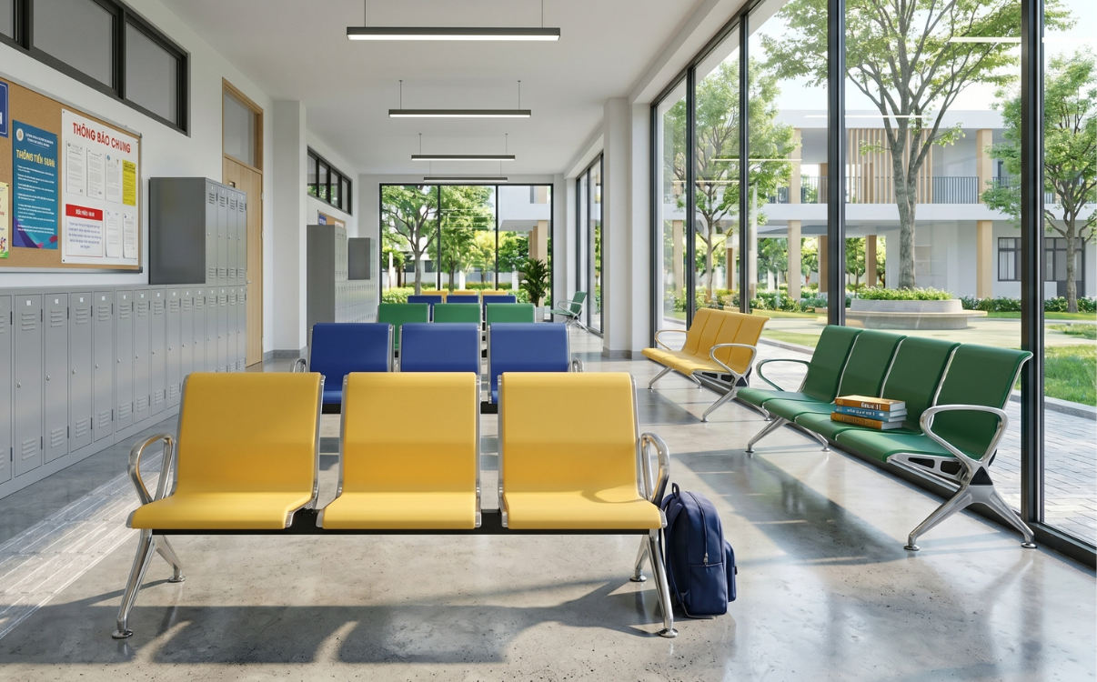  trường nên ưu tiên những mẫu ghế sân trường có kết cấu ổn định, chịu lực tốt và bảo đảm an toàn