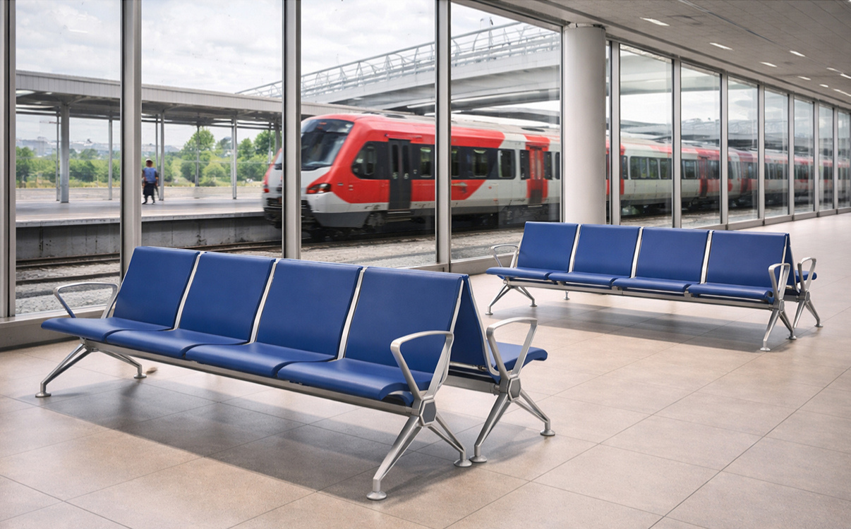 ghế băng chờ Saiga 04 ở sảnh chờ nhà ga đẹp