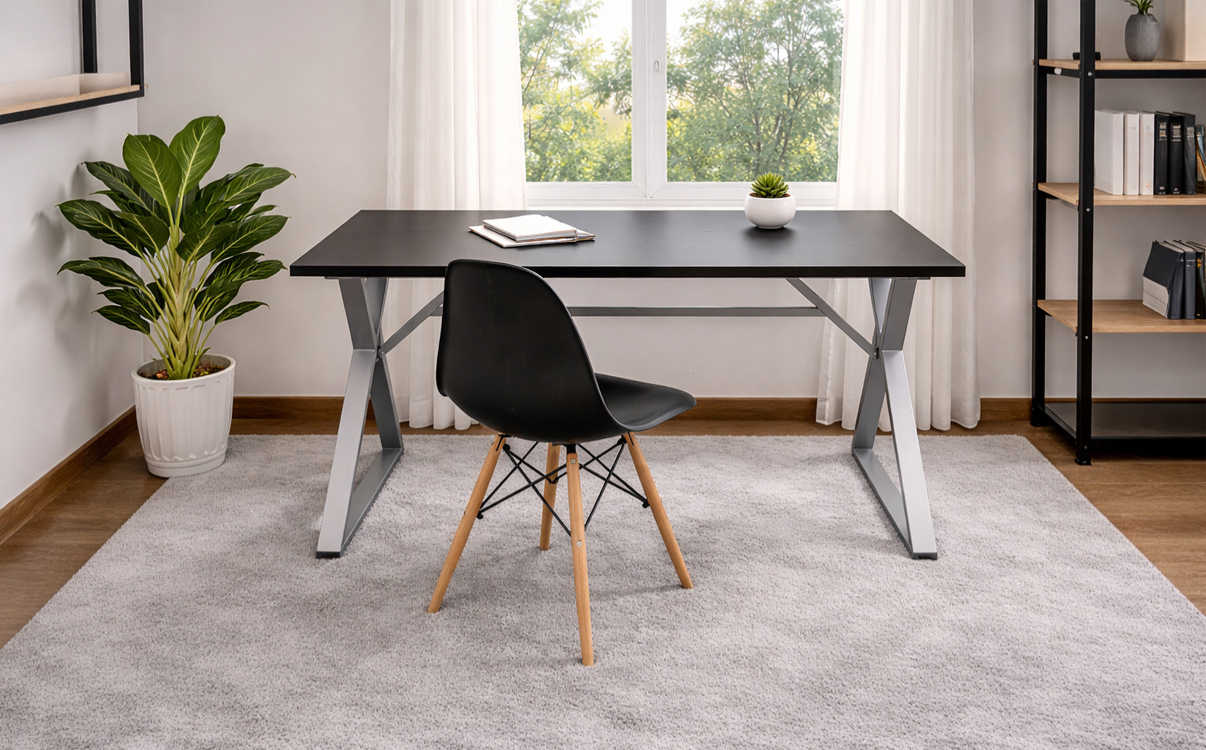 Bàn học chữ K có kệ để đồ Với những người cần nhiều không gian sắp xếp hơn, bàn học chữ K có kệ để đồ là phương án rất thực tế. Khác với kiểu bàn cơ bản chỉ tập trung vào mặt bàn, mẫu này được bổ sung thêm các kệ phía trên, bên cạnh hoặc bên dưới để tăng khả năng lưu trữ mà không cần thêm quá nhiều nội thất riêng biệt trong phòng. Ưu điểm nổi bật của loại bàn học chữ K này là giúp tổ chức không gian sử dụng theo hướng rõ ràng hơn. Sách vở, giáo trình, sổ tay, vật dụng học tập hoặc đồ trang trí nhỏ đều có thể được bố trí vào từng khu vực cụ thể, nhờ đó mặt bàn chính luôn giữ được sự thông thoáng. Với những người thường xuyên học tập, làm việc với nhiều tài liệu hoặc cần để các vật dụng trong tầm tay, đây là kiểu bàn mang lại cảm giác thuận tiện hơn rất nhiều trong quá trình sử dụng hằng ngày. Ngoài tính tiện dụng, bàn học chữ K có kệ còn phù hợp với những ai muốn xây dựng một góc học tập hoàn chỉnh và có tổ chức hơn. Thay vì chỉ có một chiếc bàn đơn lẻ, người dùng sẽ có cảm giác sở hữu một khu vực chức năng rõ ràng, nơi mọi vật dụng đều có vị trí riêng. Điều này đặc biệt hữu ích với học sinh, sinh viên hoặc người làm việc tại nhà cần môi trường gọn gàng để duy trì sự tập trung lâu hơn.