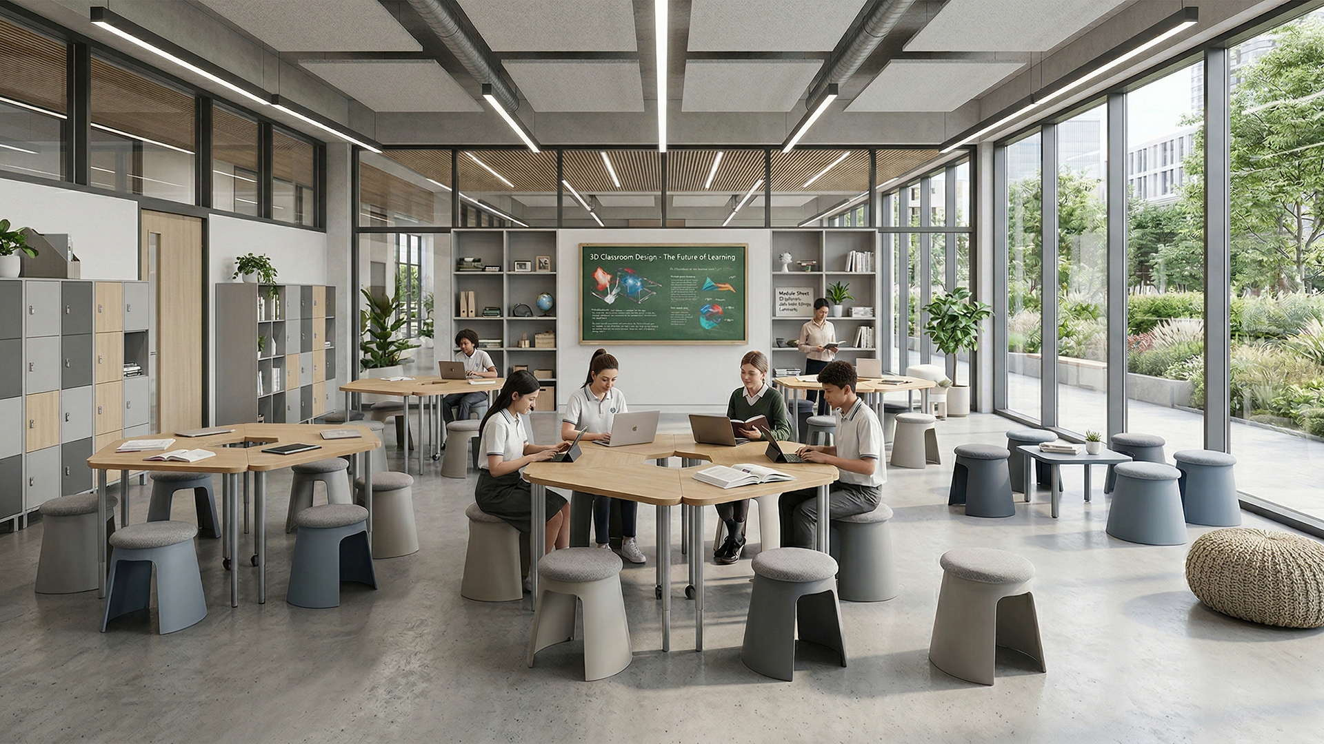 ghế đôn nhựa thường được ứng dụng trong phòng học, phòng đào tạo