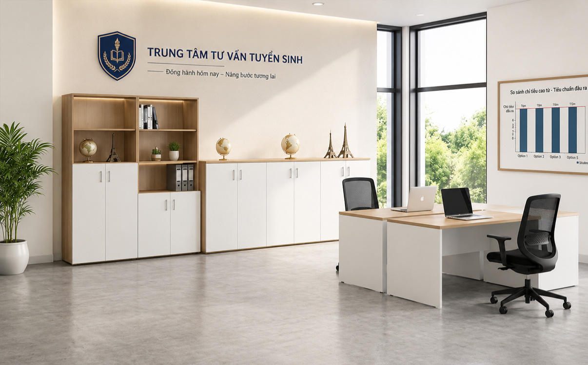 Không gian phòng học dùng tủ hồ sơ LC 11-21 để sát tường