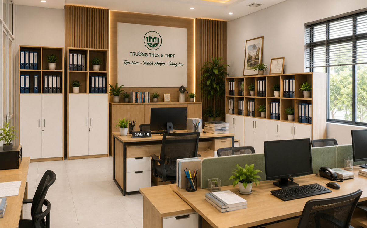 CHo hình trường học hiện đại dùng tủ hồ sơ nhiều ngăn đẹp, thu hút 
