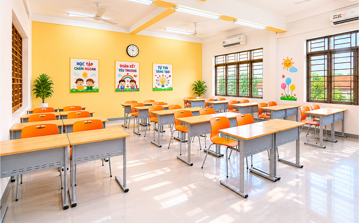 Cho lớp học tiểu học dùng bàn Zico, ghế Moto đẹp
