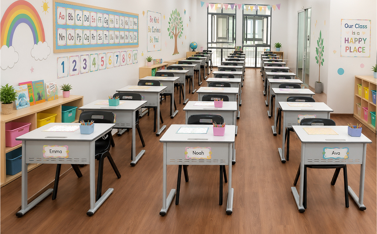 Cách bố trí bàn ghế học sinh lớp 1 trong lớp học